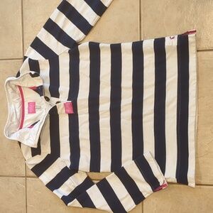 Joules Saunton Stripe Navy Blue Sweatshirt Rugby Polo Shirt Size 6